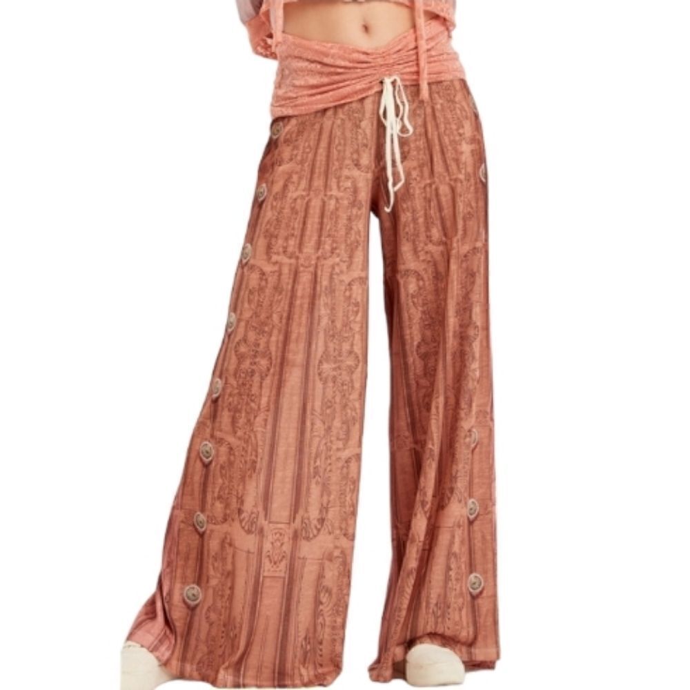 Inna Me Royal Rose Clocks Illusion Comfort Drape Pants